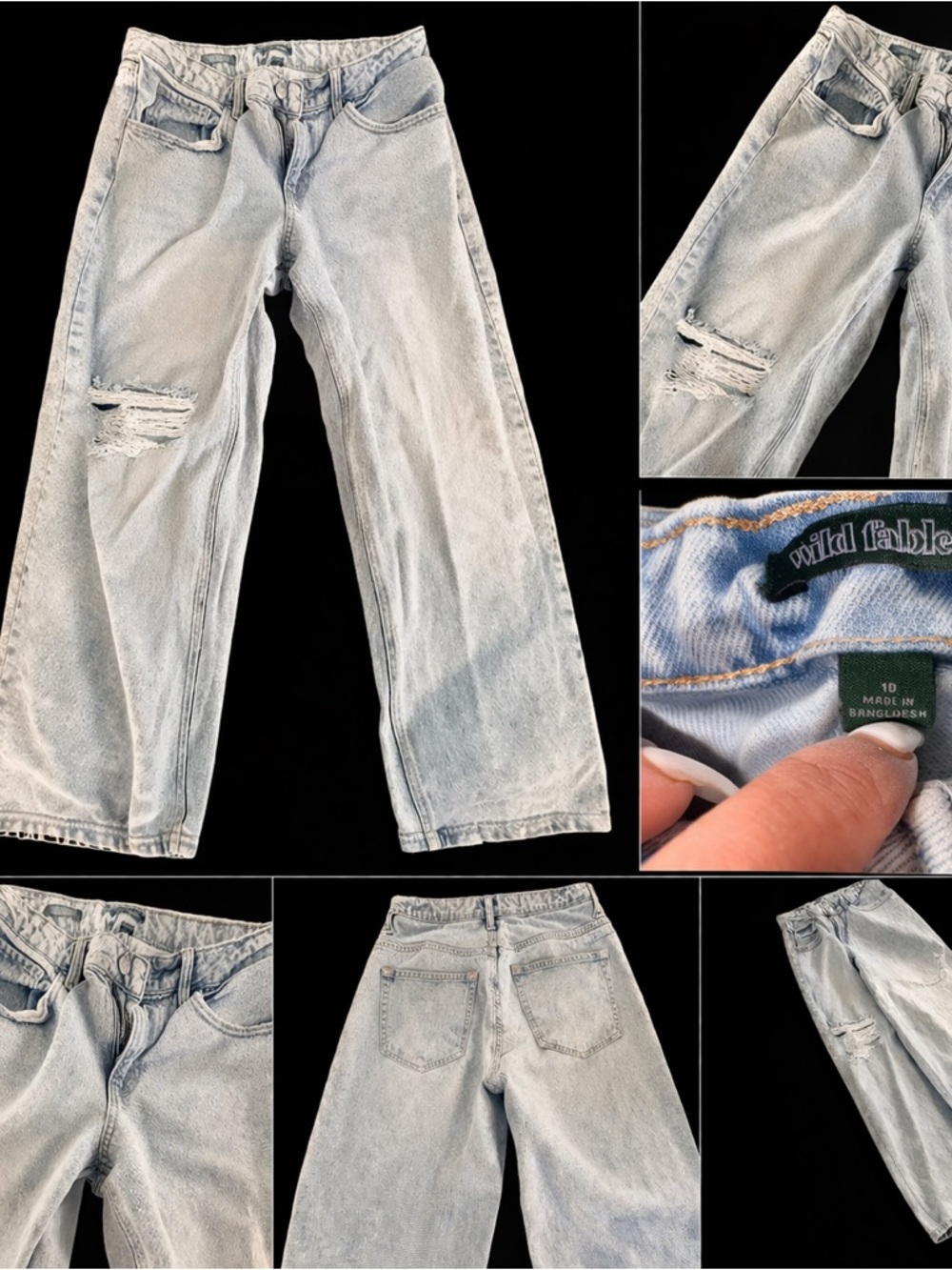 wild fable light blue relaxed men’s jeans with knee distress